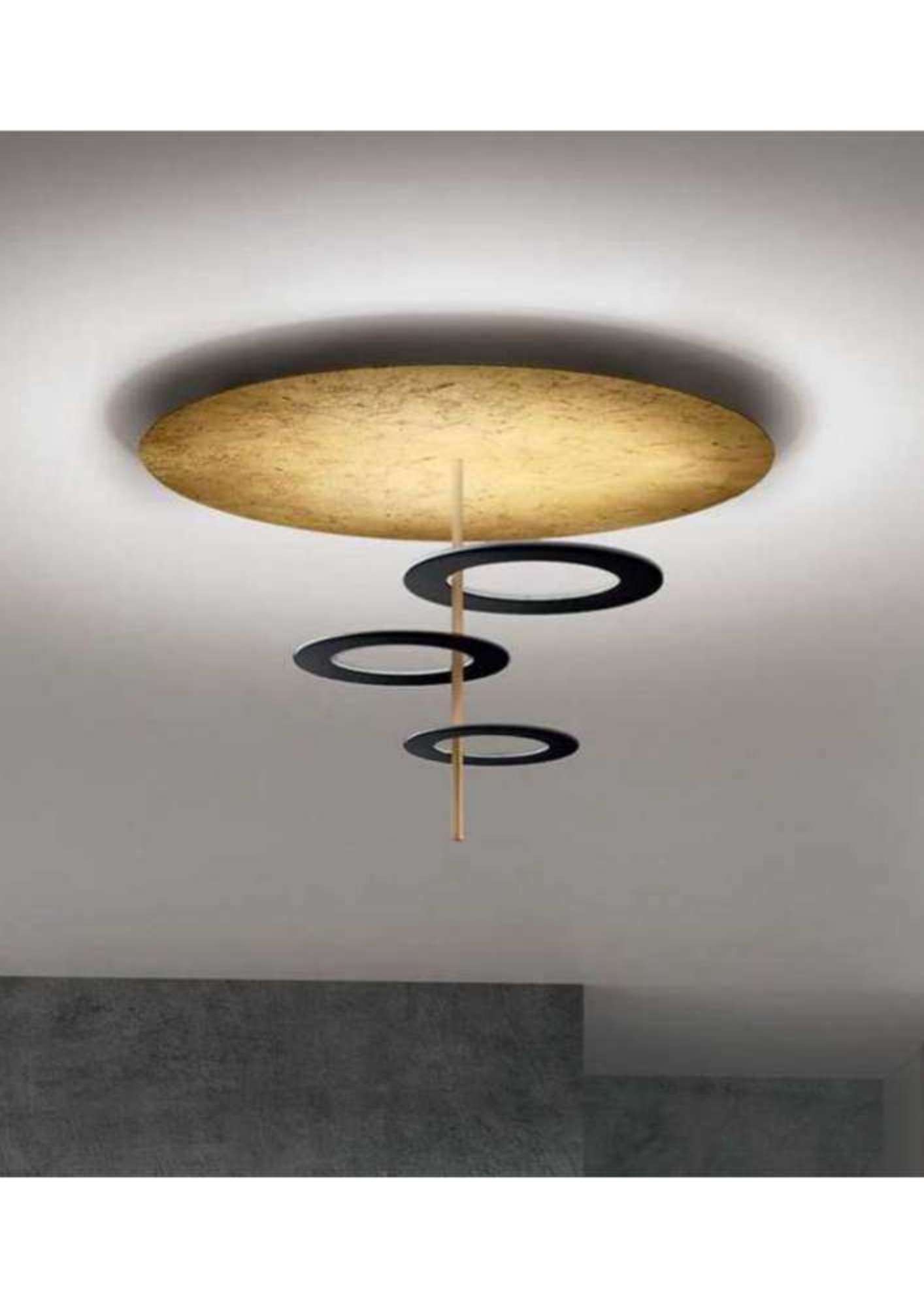 Beyond Lights - Gold Foil Ring Ceiling Light-LC